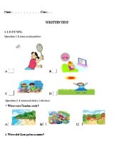 Đề kiểm tra Tiếng anh khối 5